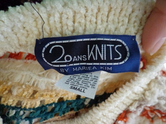 BUMPY Striped Sheer Knit Vintage 1980's NOS Women… - image 7