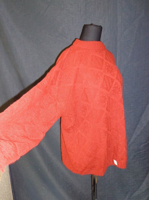 Burnt Orange Knit OVERSIZED Vintage 1980's NOS Wo… - image 3