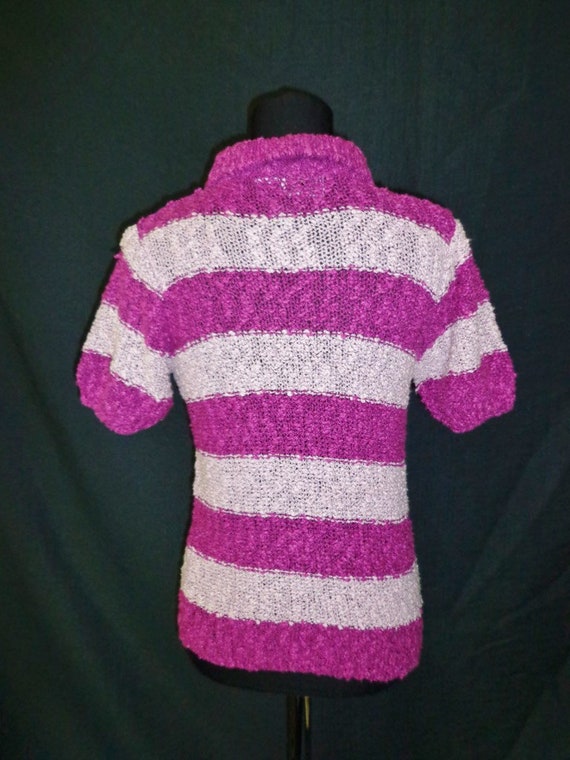 BUMPY Purple Striped Vintage 1980's NOS Women's P… - image 6