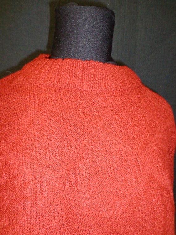 Burnt Orange Knit OVERSIZED Vintage 1980's NOS Wo… - image 4