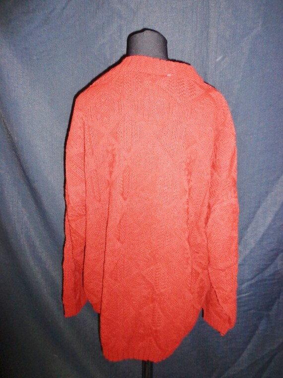 Burnt Orange Knit OVERSIZED Vintage 1980's NOS Wo… - image 5
