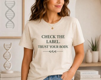 Check The Label Unisex Oversized Boxy Tee | Alpha Gal Awareness Gift, Alpha Gal Syndrome, Mammal Free Lifestyle, Allergy Awareness