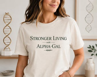 Stronger Living Unisex Oversized Boxy Tee | Alpha Gal Awareness Gift, Alpha Gal Syndrome, Mammal Free Lifestyle, Allergy Awareness