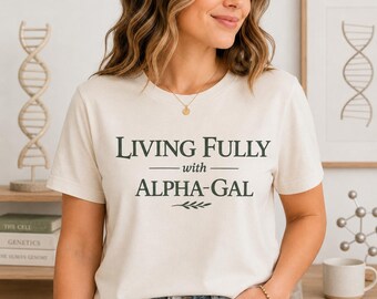 Living Fully Unisex Oversized Boxy Tee | Alpha Gal Awareness Gift, Alpha Gal Syndrome, Mammal Free Lifestyle, Allergy Awareness