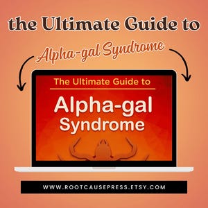 Guía del síndrome de Alpha Gal (PDF), libro electrónico para la supervivencia ante alergias alimentarias, apoyo para la alergia a la carne de mamíferos, lista de alimentos seguros, dieta y estilo de vida de Alpha Gal