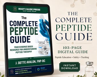 Peptide Therapy Guide PDF | Peptide Reference, Safety, Tracking Worksheets & Provider Questions | Digital Download