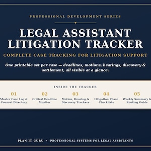 Litigation Tracker for Legal Assistants | Case, Deadline & Motion Management System PDF