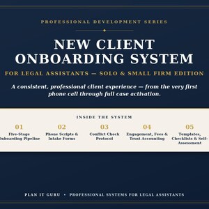 Systeem voor het onboarden van nieuwe cliënten voor juridisch assistenten | Zelfstandige advocaten en kleine kantoren | Van intake tot zaakactivering (PDF)