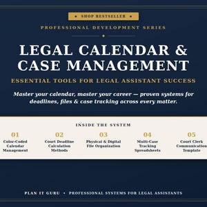 Legal Assistant Calendar and Case Management System (PDF & Word)