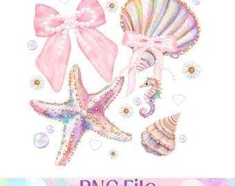 Concha floral coqueta PNG, PNG costero preppy, PNG de playa, PNG de verano coqueta, PNG de estrella de mar, PNG de verano coqueta, PNG de estrella de mar preppy