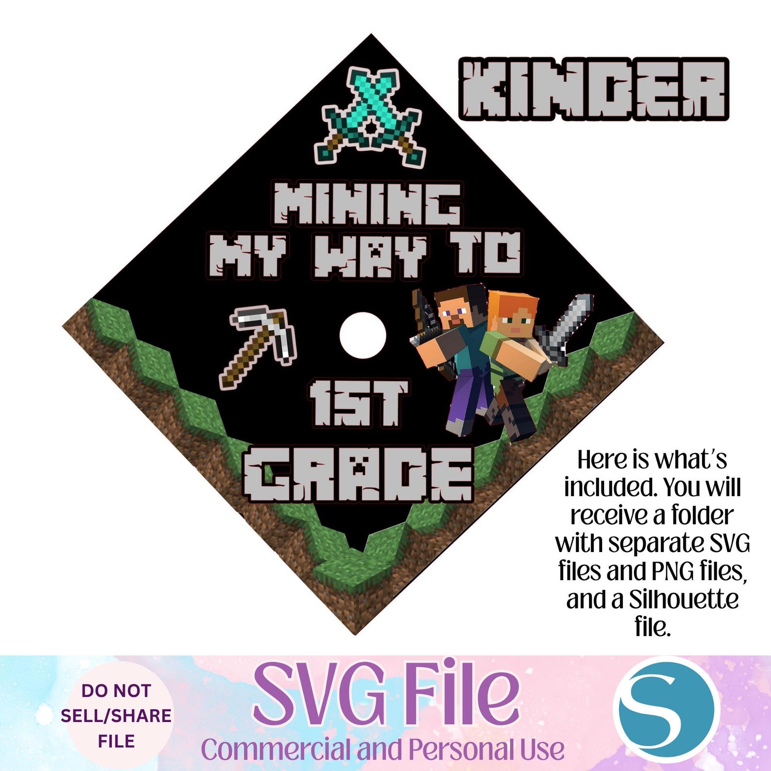 Gaming Grad Cap Video Game Graduation Cap SVG Template, Graduation Cap Template, Kinder ...