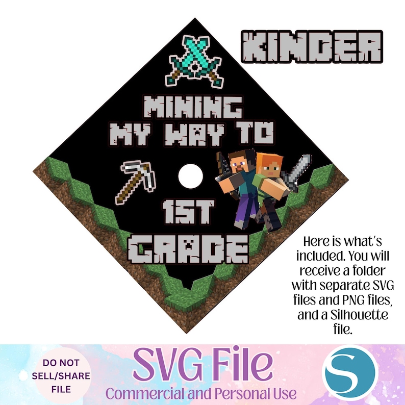 Video Game Graduation Cap SVG Template, Graduation Cap Template, Kinder ...