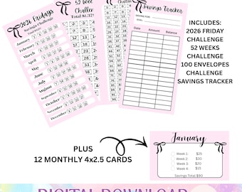 Coquette Pink Savings Challenge Bundle (Digital Download)