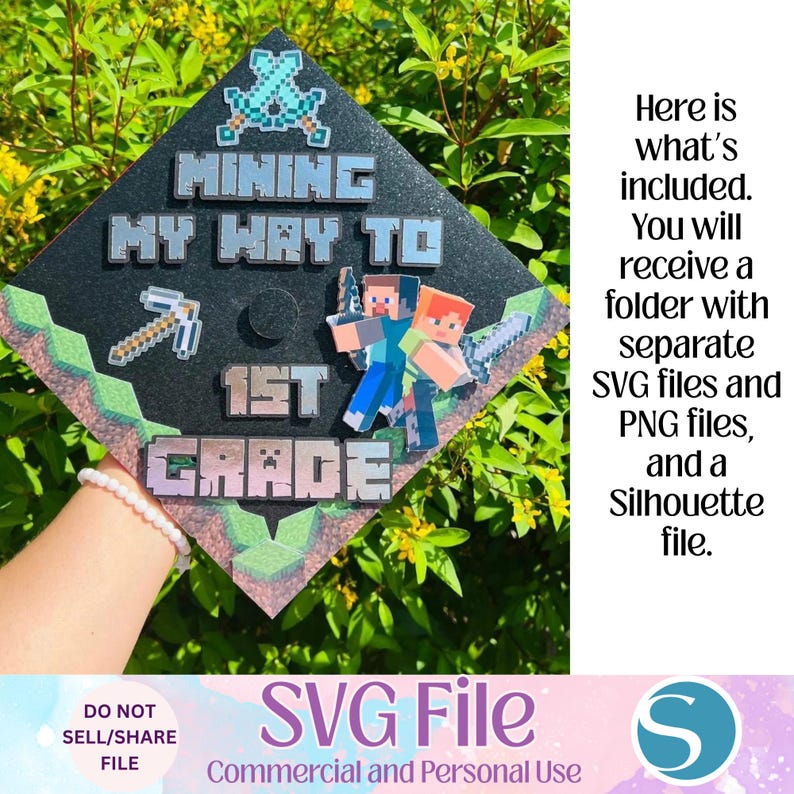 Video Game Graduation Cap SVG Template, Graduation Cap Template, Kinder ...