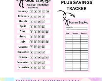 2026 Savings Challenge, A6 Budget Binder (Digital Download)