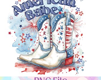 Botas de vaquera del 4 de julio PNG, Chica americana (Descarga digital)