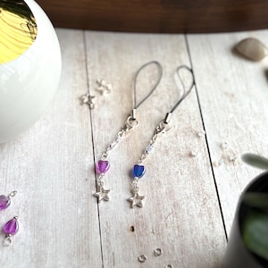 BTS Jin ECHO inspired charm strap, blue or purple phone purse bag charm, bag decor, light stick charm, AirPods case strap, key chain charm