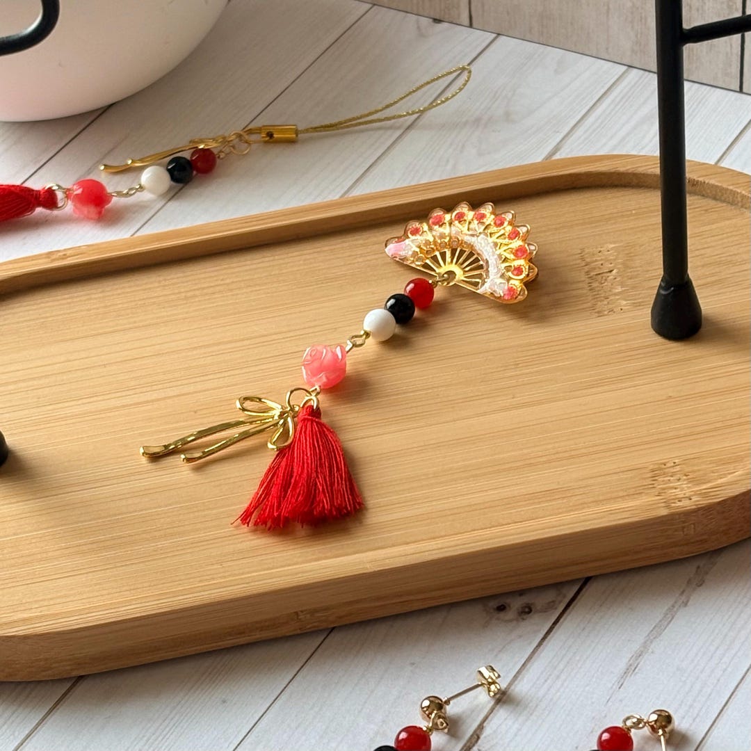 K-pop OT7 Arirang Inspired Ornamental Pin: Resin and Pearl Metal Fan ...