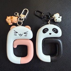 Kawaii Kitty or Panda Purse Hook, Portable Bag Hanger, Desk Organizer, capybara charms