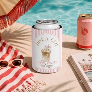 Kylare för iskaffe, söt sommarmugghållare, present till kaffeälskare, hylsa för strandburkar, tillbehör till drinkar vid poolen