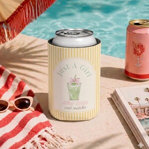 Matcha-burkkylare med is, söt sommarmugghållare, present till matchaälskare, hylsa för strandburkar, drinktillbehör vid poolen