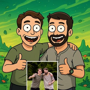 Dein Foto im Rick & Morty Stil Personalisierte Cartoon-Zeichnung  Digitales Porträt für Paare, Kinder, Familien  Witziges Geschenk