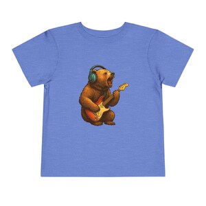 Rocking Bear Toddler Tee, Fun Kids T-Shirt, Cute Baby Gift, Music Lover Shirt, Animal Graphic Tee, Childrens Apparel, Short Sleeve Top