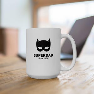 Bold Superdad Mug, Personalized Dad Gift, Best Dad Mug, Unique Gift for Him, Superhero Coffee Cup