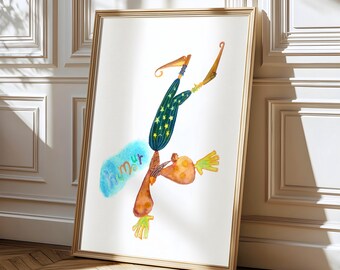 Lámina infantil de circo: decoración infantil dibujada a mano (descarga digital)