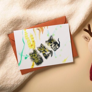 Cartão postal de gato para impressão – Arte digital engraçada de gatinho – Ilustração de gato caprichosa – Presente fofo para amantes de animais – Cartão para impressão com download instantâneo