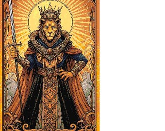 Cross stitch pattern "Pride" - "The 7 Deadly Sins" collection - Tarot card - Esotheric Gothic art - PDF download