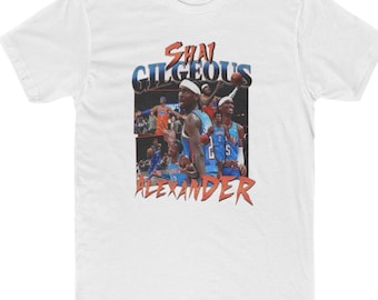 Camisa de basquete Shai #2 OKC – Camiseta com destaque em azul e laranja – Edição para fãs