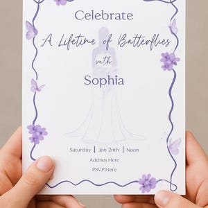 A Lifetime of Butterflies Theme Bridal Shower Invitation
