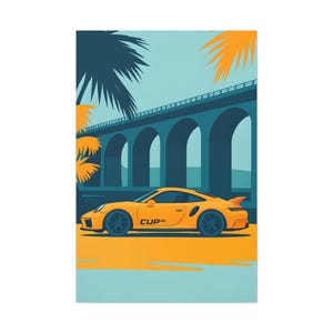 Wall Art, Porsche Artwork, Car Decor, Racing Enthusiast Gift, Vintage Automobile Print, Man Cave Decoration