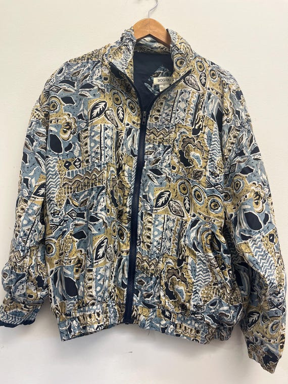 Vintage Bogari Pattern Bomber Jacket Size Large - Etsy