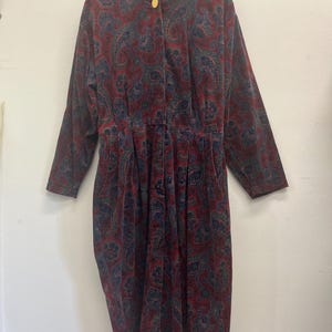 Vintage Patterned Corduroy Dress