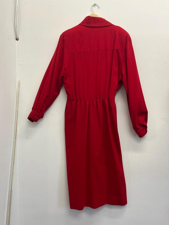Vintage Di Nuovo Red Wool Dress View 2