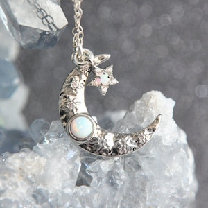 Etsy moon and star necklace clearance