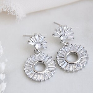 Art Deco Earrings, Geometric Earrings, Circle Earrings, Silver Earrings, Boho Bridal Earrings, Wedding Earrings, Bridesmaids Earrings, Gift image 7