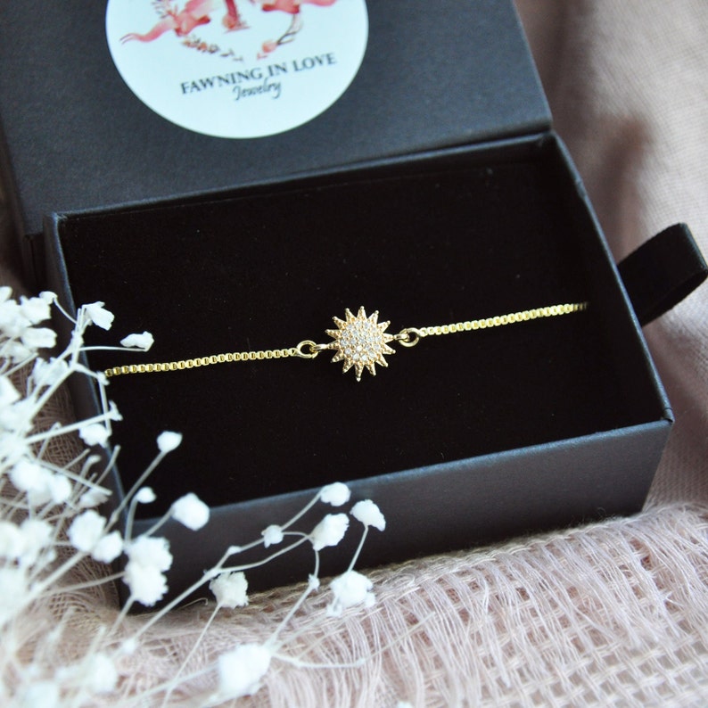 Celestial Bracelet Set, Gold Sun Bracelet, Gold Moon Bracelet, Gold Star Bracelet, Adjustable Bracelet, Box Chain Bracelet, Gifts for Her Sun Bracelet