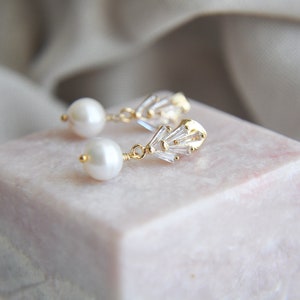 Pearl Earrings Art Deco Earrings Fan Earrings Short | Etsy