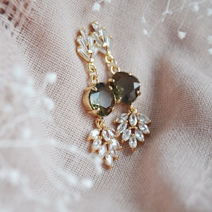 Leaf Earrings, Woodland Earrings, Botanical Earrings, Art Deco Earrings, Bridesmaids Earrings, Boho Wedding, Autumn Wedding, Gift For Her image 1