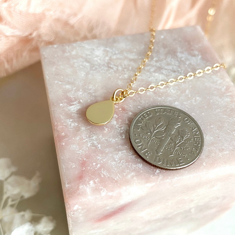 Tiny Opal Necklace, Opal Teardrop Necklace, Gold Filled Necklace, October Birthstone, Birthday Day Gift, Dainty Necklace, Delicate Necklace image 6