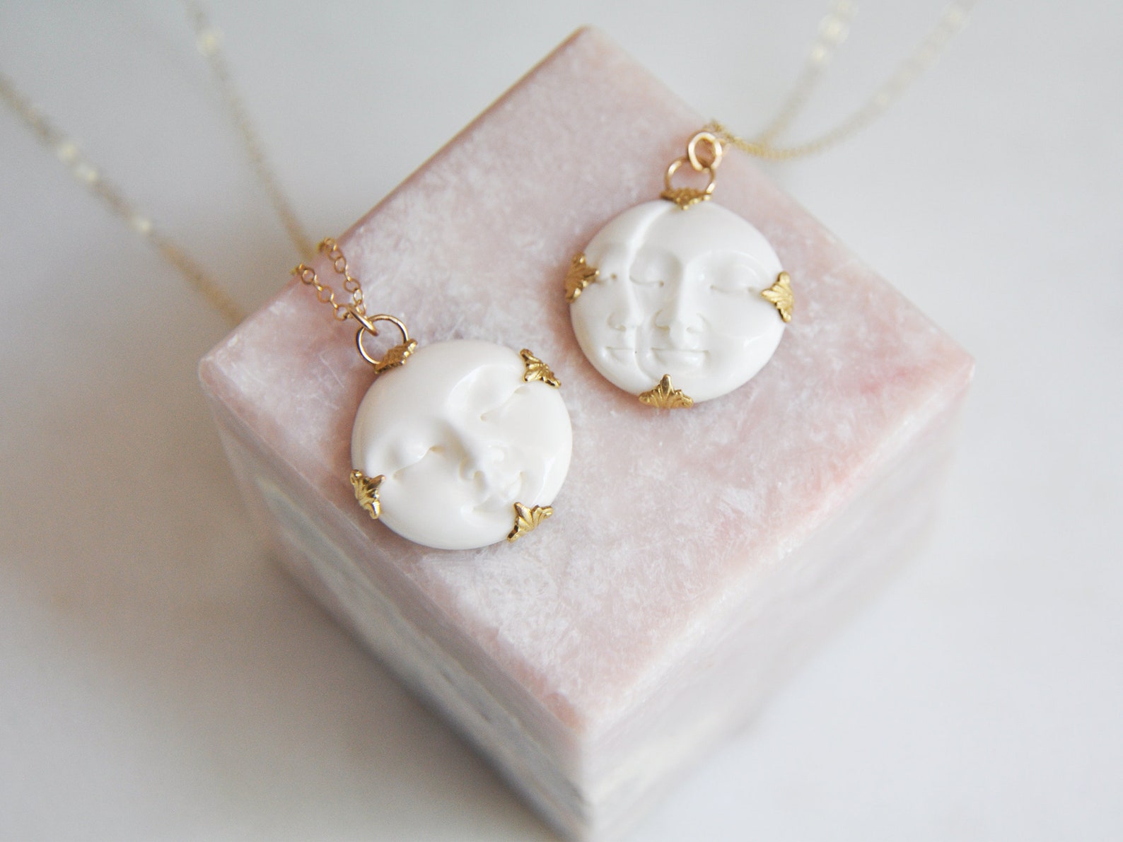 Moon Phase Necklace Moon Goddess Necklace Celestial Etsy