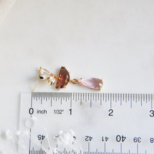 Leaf Earrings, Teardrop Earrings, Floral Wedding, Botanical Earrings, Burgundy Earrings, Desert Rose Earrings, Bridesmaids Gift, Boho Bridal image 6