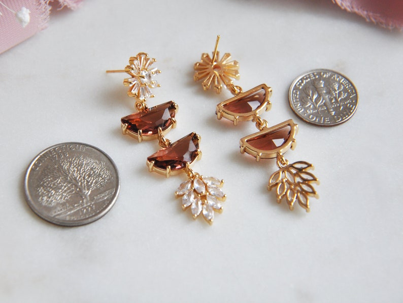 Burgundy Earrings, Flower Earrings Dangle, Daisy Earrings, Boho Bridal Earrings, Statement Earrings, Botanical Earrings,Bridesmaids Earrings image 6