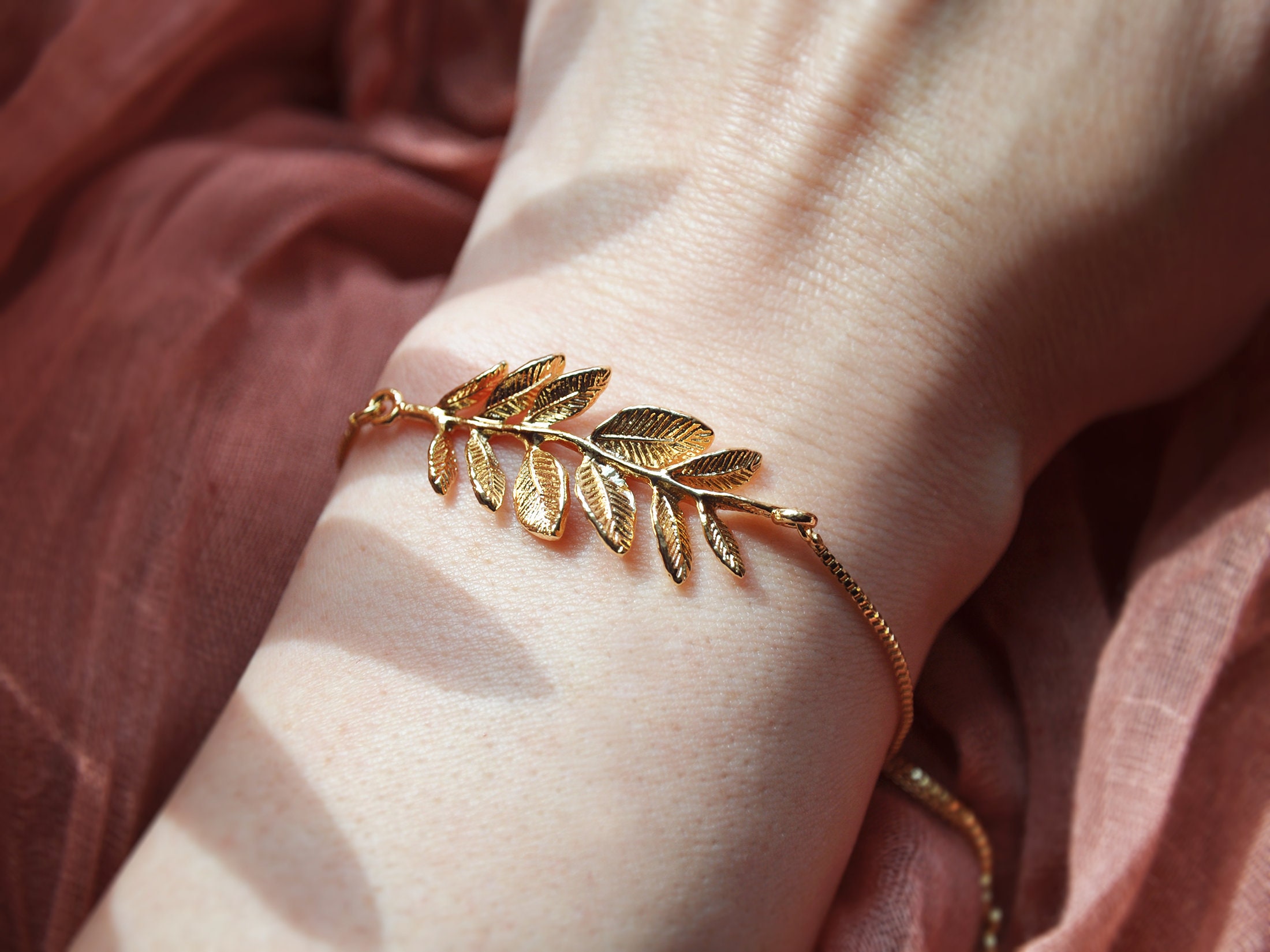 The Gold Leaf Bracelet Single Lady Gold Leaves Jewelry Set Elegant Bracelet  Gold Bracelet Chain Leaf Jewelry Bridesmaids Gift Bracelets Set -   Canada