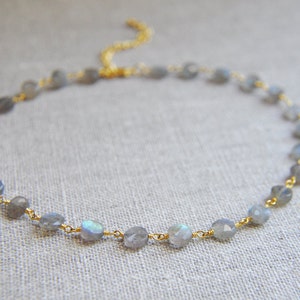 Labradorite Necklace, Labradorite Choker, Choker, Choker Necklace, Silver Labradorite Necklace, Gold Labradorite Necklace, Bohemian Choker