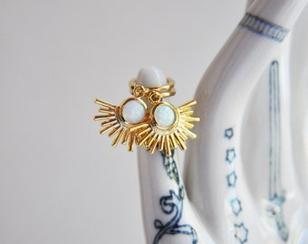 Opal Sun Earrings, Celestial Sunburst Earrings, October Birthstone, Birthday Gift, Best Friend Gift, Graduation Gift, Summer Jewelry