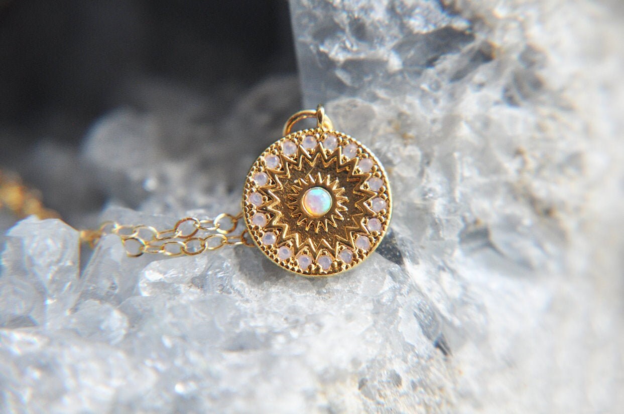 Opal Necklace, Gold Opal Necklace, 14k Gold Filled Opal Necklace, Rad…